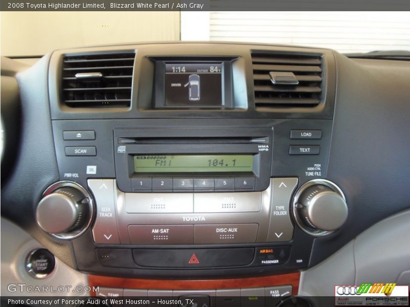 Blizzard White Pearl / Ash Gray 2008 Toyota Highlander Limited
