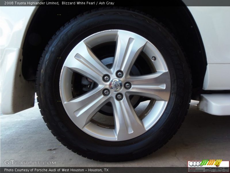 Blizzard White Pearl / Ash Gray 2008 Toyota Highlander Limited