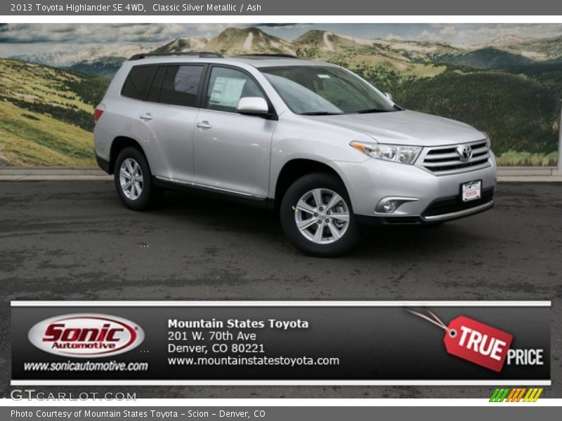 Classic Silver Metallic / Ash 2013 Toyota Highlander SE 4WD
