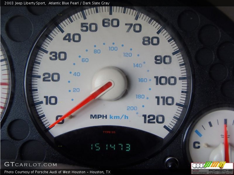 Atlantic Blue Pearl / Dark Slate Gray 2003 Jeep Liberty Sport