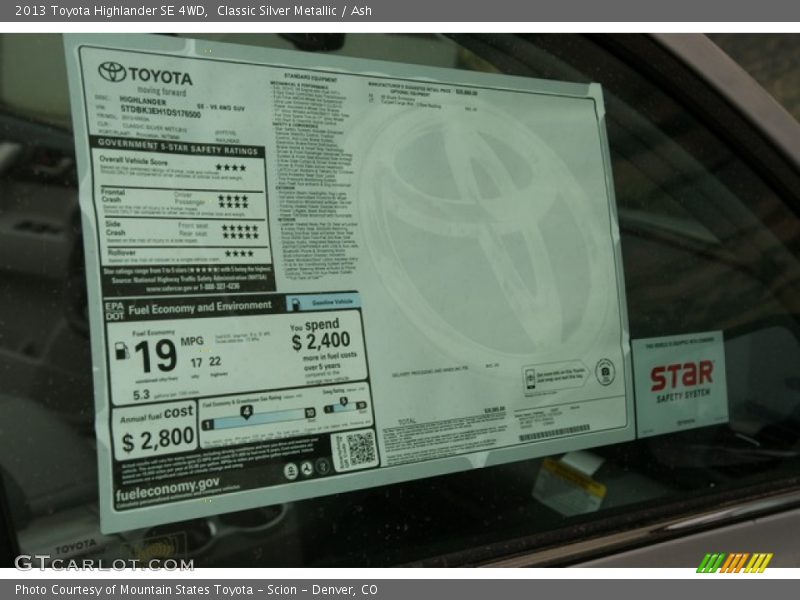 Classic Silver Metallic / Ash 2013 Toyota Highlander SE 4WD