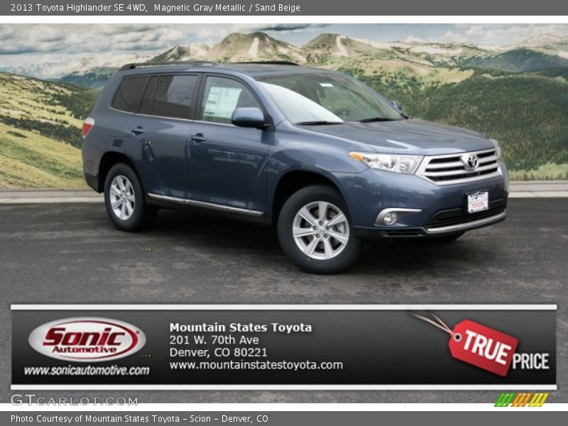 Magnetic Gray Metallic / Sand Beige 2013 Toyota Highlander SE 4WD