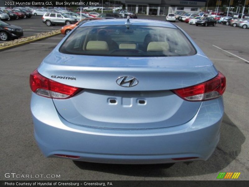 Blue Sky Metallic / Beige 2013 Hyundai Elantra GLS