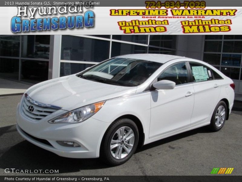 Shimmering White / Camel 2013 Hyundai Sonata GLS