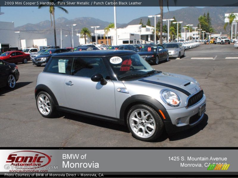 Pure Silver Metallic / Punch Carbon Black Leather 2009 Mini Cooper S Hardtop