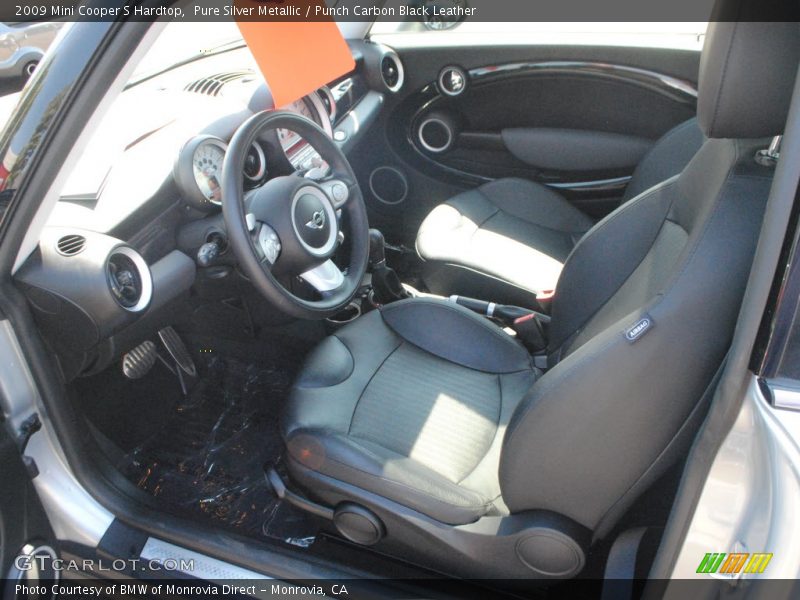 Pure Silver Metallic / Punch Carbon Black Leather 2009 Mini Cooper S Hardtop