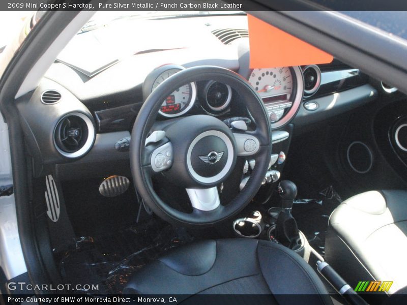 Pure Silver Metallic / Punch Carbon Black Leather 2009 Mini Cooper S Hardtop