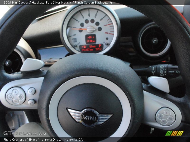 Pure Silver Metallic / Punch Carbon Black Leather 2009 Mini Cooper S Hardtop