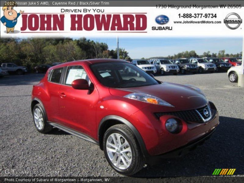 Cayenne Red / Black/Silver Trim 2012 Nissan Juke S AWD