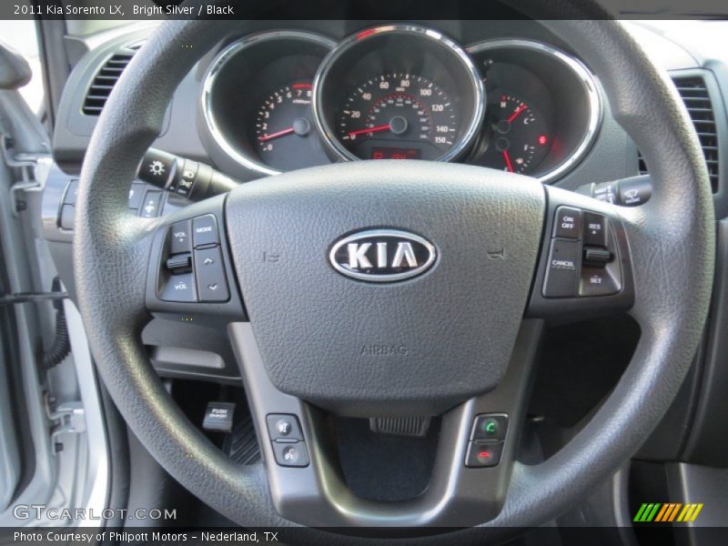 Bright Silver / Black 2011 Kia Sorento LX