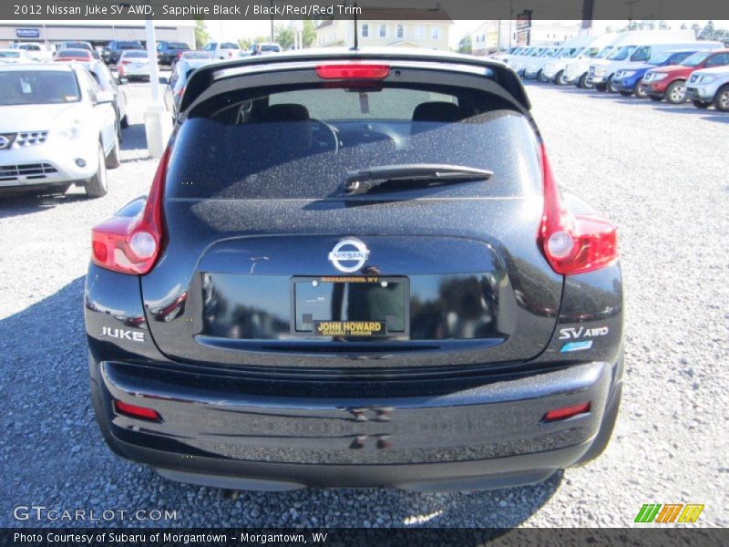 Sapphire Black / Black/Red/Red Trim 2012 Nissan Juke SV AWD