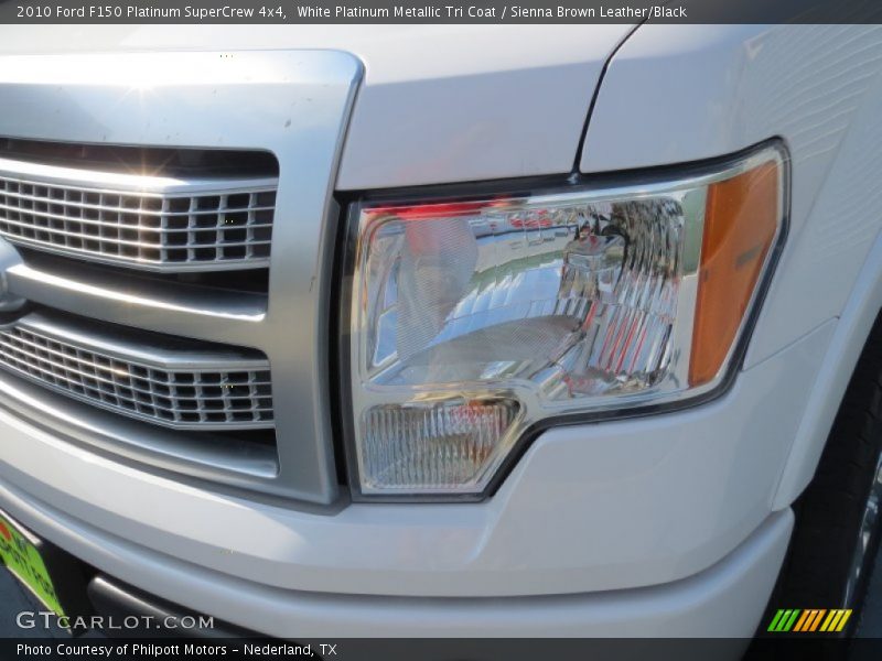 White Platinum Metallic Tri Coat / Sienna Brown Leather/Black 2010 Ford F150 Platinum SuperCrew 4x4