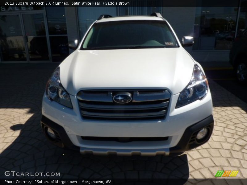Satin White Pearl / Saddle Brown 2013 Subaru Outback 3.6R Limited