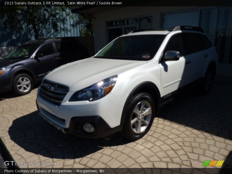Satin White Pearl / Saddle Brown 2013 Subaru Outback 3.6R Limited