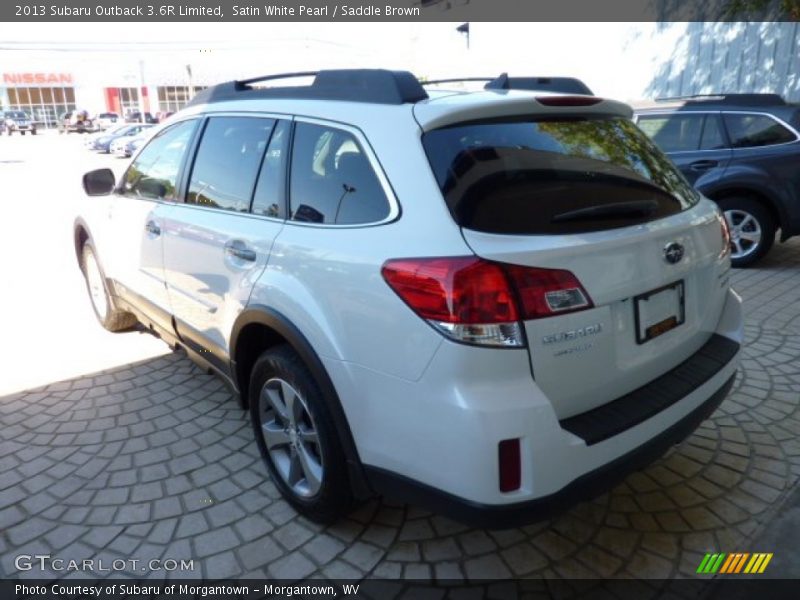 Satin White Pearl / Saddle Brown 2013 Subaru Outback 3.6R Limited