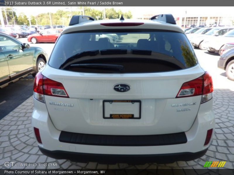 Satin White Pearl / Saddle Brown 2013 Subaru Outback 3.6R Limited