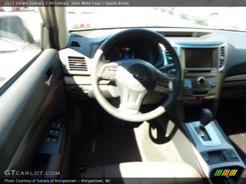 Satin White Pearl / Saddle Brown 2013 Subaru Outback 3.6R Limited