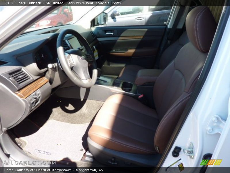 Satin White Pearl / Saddle Brown 2013 Subaru Outback 3.6R Limited