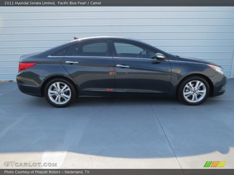 Pacific Blue Pearl / Camel 2011 Hyundai Sonata Limited