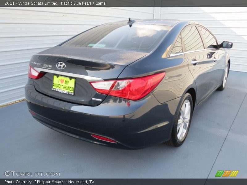 Pacific Blue Pearl / Camel 2011 Hyundai Sonata Limited