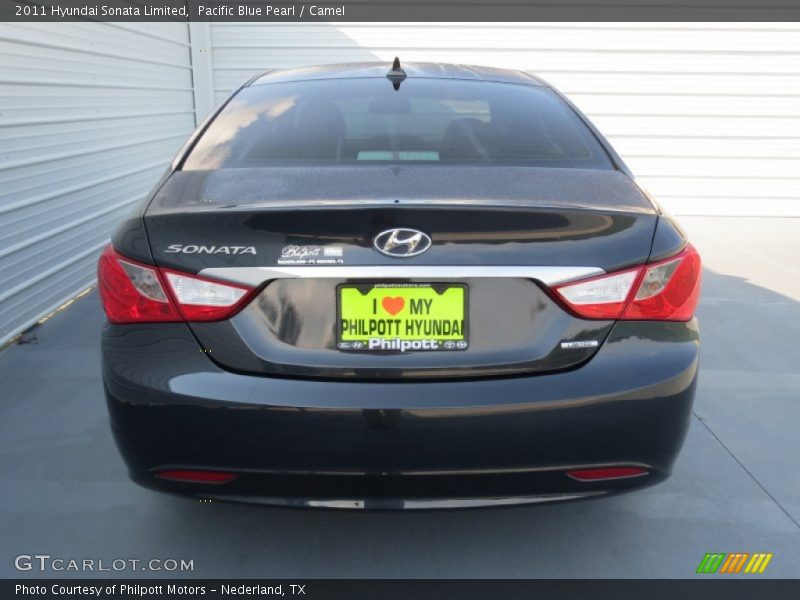 Pacific Blue Pearl / Camel 2011 Hyundai Sonata Limited