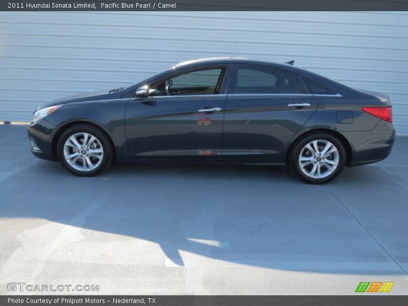 Pacific Blue Pearl / Camel 2011 Hyundai Sonata Limited