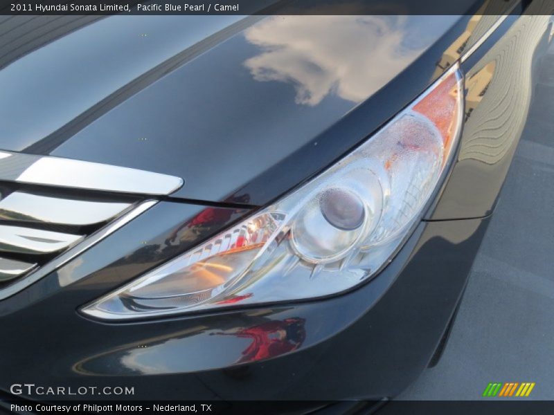 Pacific Blue Pearl / Camel 2011 Hyundai Sonata Limited