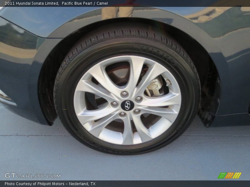 Pacific Blue Pearl / Camel 2011 Hyundai Sonata Limited