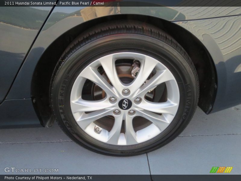 Pacific Blue Pearl / Camel 2011 Hyundai Sonata Limited