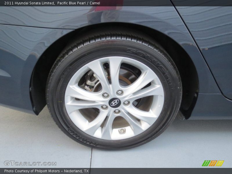 Pacific Blue Pearl / Camel 2011 Hyundai Sonata Limited