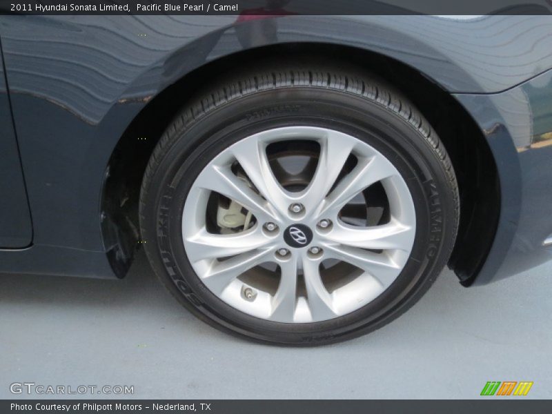 Pacific Blue Pearl / Camel 2011 Hyundai Sonata Limited