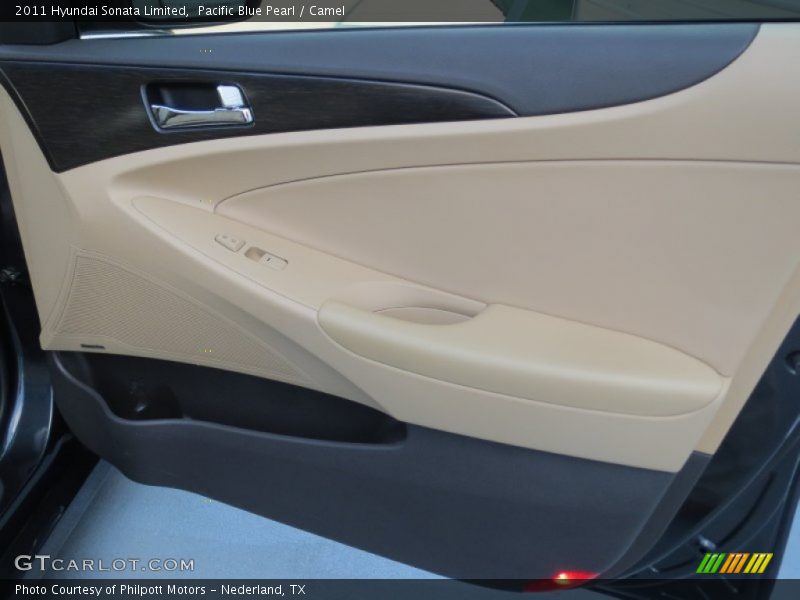 Pacific Blue Pearl / Camel 2011 Hyundai Sonata Limited