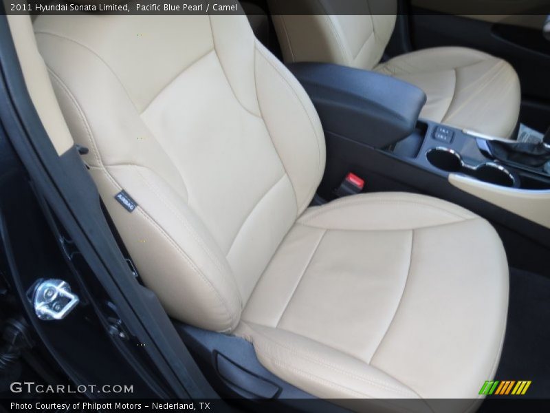 Pacific Blue Pearl / Camel 2011 Hyundai Sonata Limited
