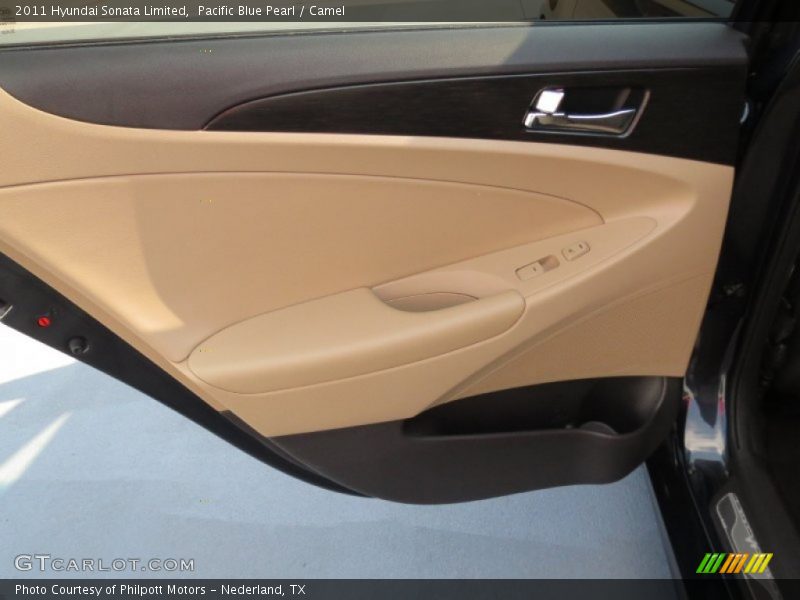 Pacific Blue Pearl / Camel 2011 Hyundai Sonata Limited