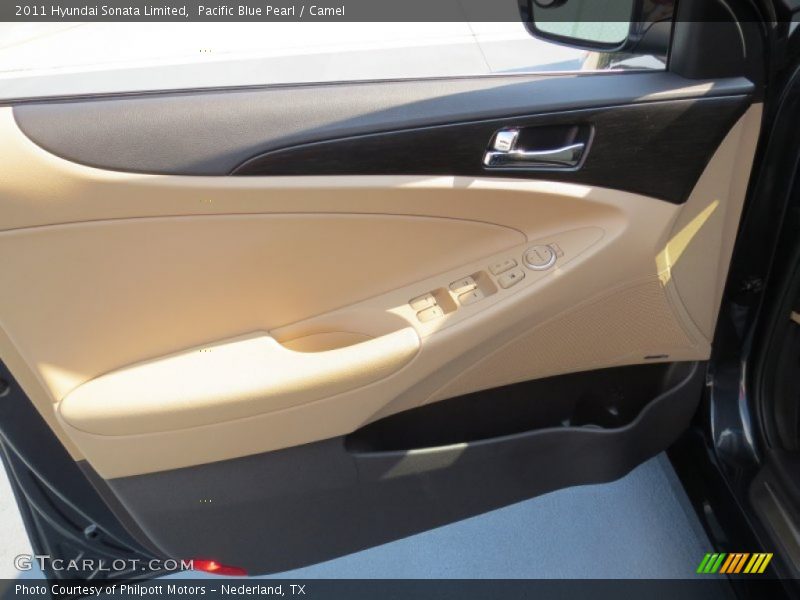 Pacific Blue Pearl / Camel 2011 Hyundai Sonata Limited