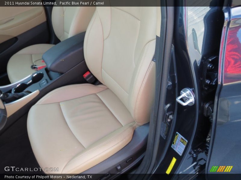 Pacific Blue Pearl / Camel 2011 Hyundai Sonata Limited