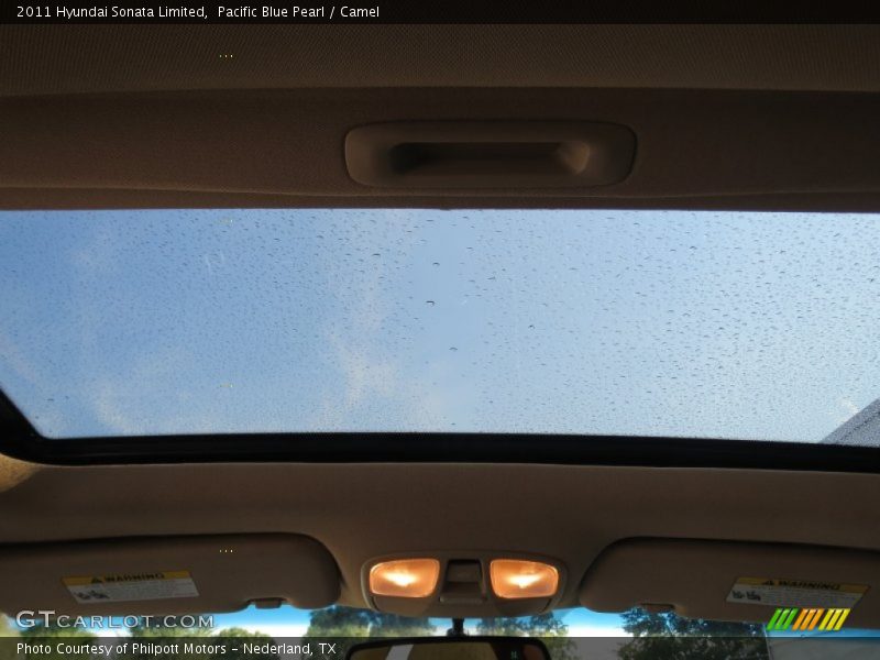 Pacific Blue Pearl / Camel 2011 Hyundai Sonata Limited