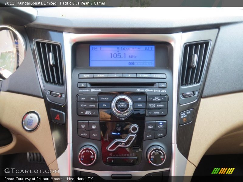 Pacific Blue Pearl / Camel 2011 Hyundai Sonata Limited