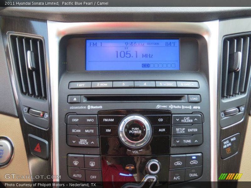 Pacific Blue Pearl / Camel 2011 Hyundai Sonata Limited