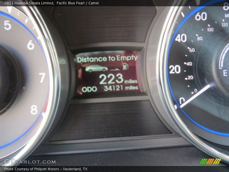 Pacific Blue Pearl / Camel 2011 Hyundai Sonata Limited