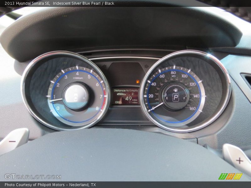 Iridescent Silver Blue Pearl / Black 2013 Hyundai Sonata SE