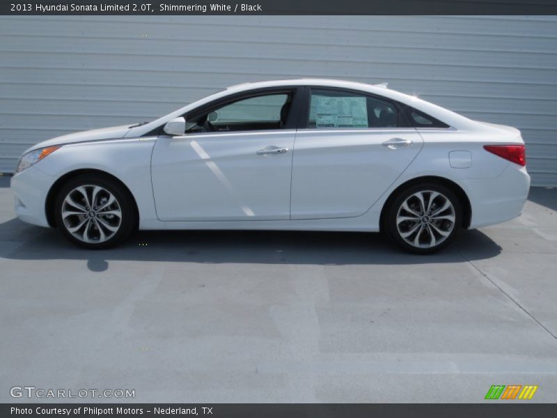 Shimmering White / Black 2013 Hyundai Sonata Limited 2.0T