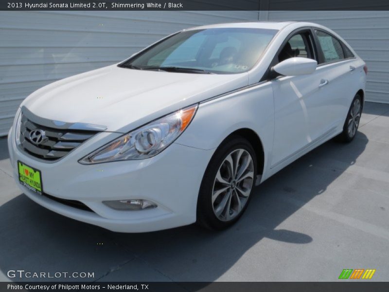 Shimmering White / Black 2013 Hyundai Sonata Limited 2.0T