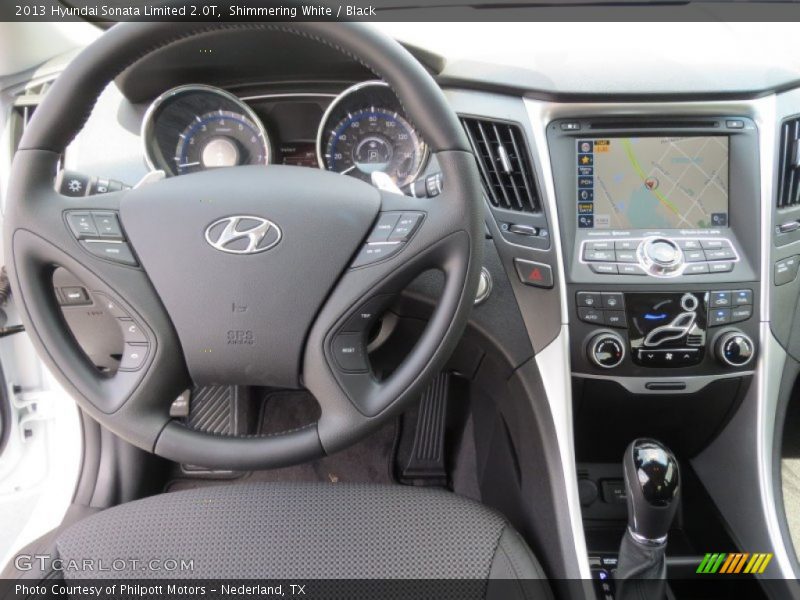 Shimmering White / Black 2013 Hyundai Sonata Limited 2.0T