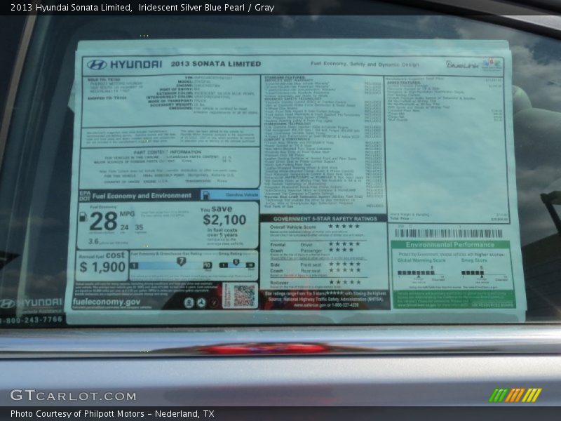 Iridescent Silver Blue Pearl / Gray 2013 Hyundai Sonata Limited