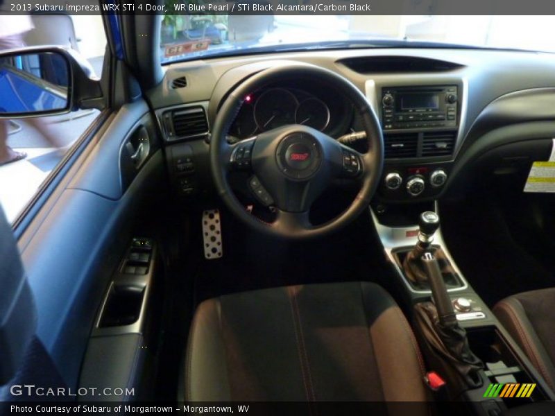WR Blue Pearl / STi Black Alcantara/Carbon Black 2013 Subaru Impreza WRX STi 4 Door