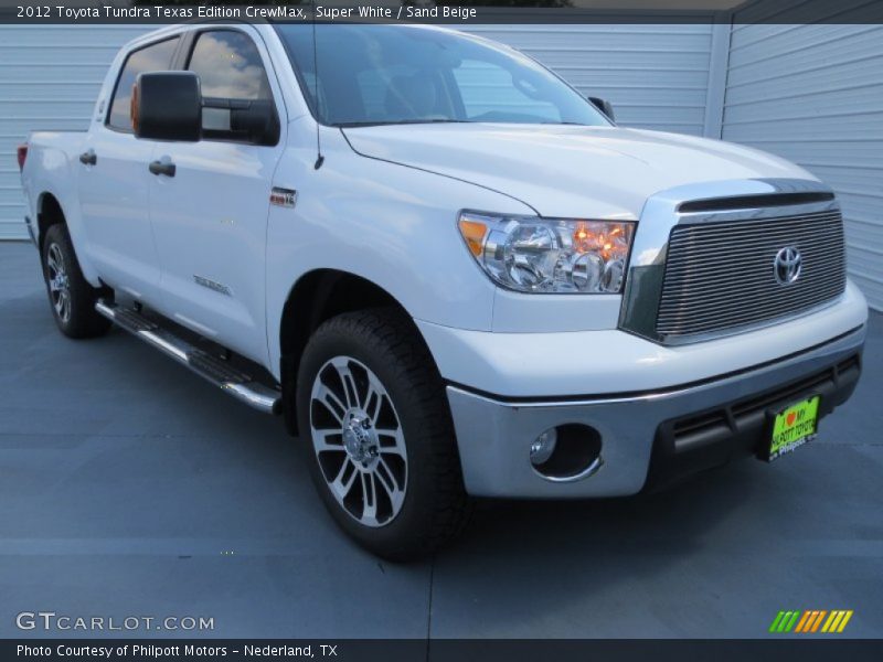Super White / Sand Beige 2012 Toyota Tundra Texas Edition CrewMax