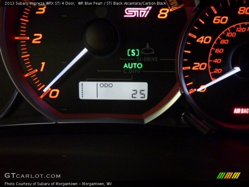 WR Blue Pearl / STi Black Alcantara/Carbon Black 2013 Subaru Impreza WRX STi 4 Door