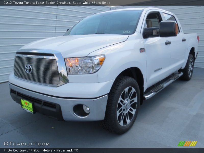 Super White / Sand Beige 2012 Toyota Tundra Texas Edition CrewMax