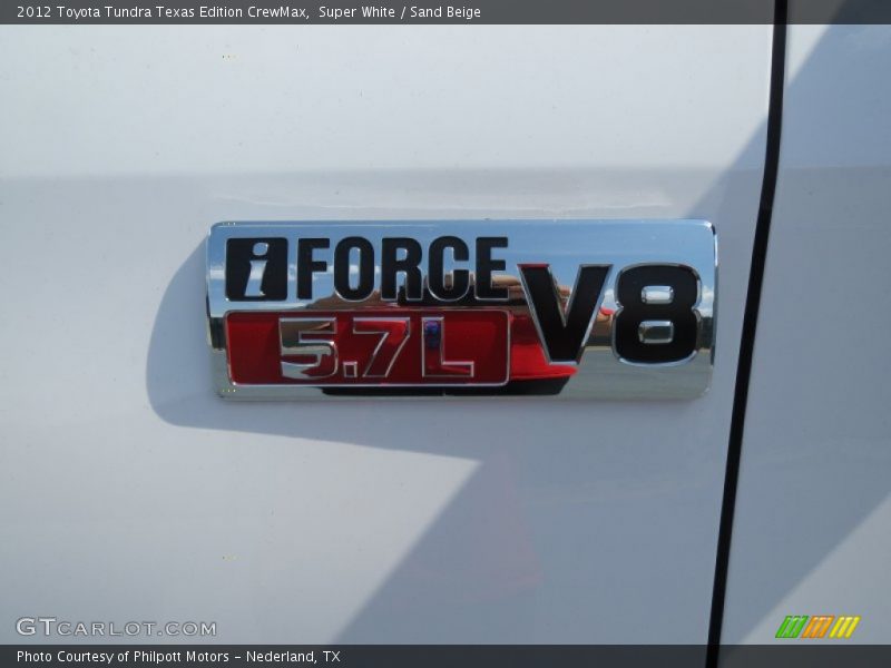 Super White / Sand Beige 2012 Toyota Tundra Texas Edition CrewMax